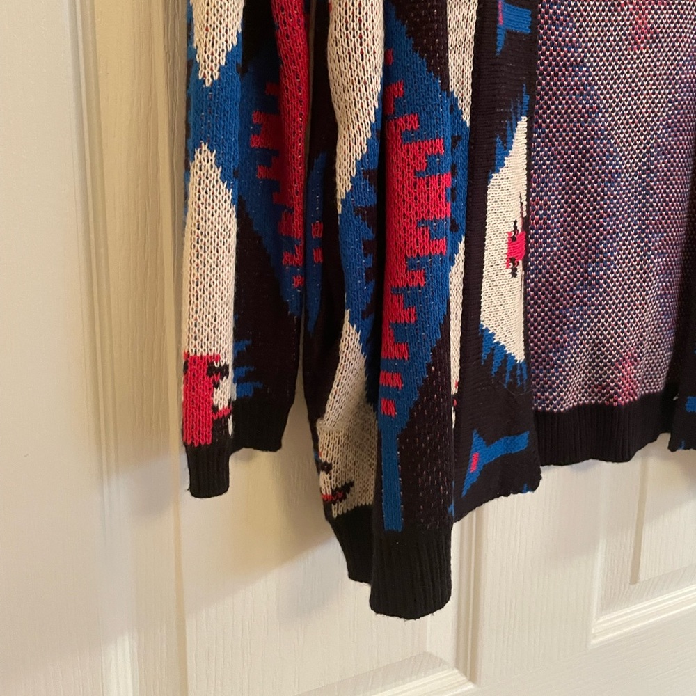 NWT Material Girl Open Knit Aztec Printed Sweater - Picture 5 of 13